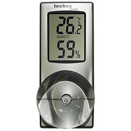 Technoline Window Thermometer WS 7025 with Temperature and Humidity Display, Grey