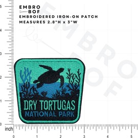 EMBRO BOF - Parche para parque nacional de tortugas seco - Colección Cool National Park Parches - Parche de viaje bordado para planchar o coser para mochilas
