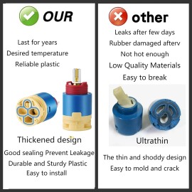 Unbranded JL02BJ HL-40 40mm Ceramic Pressure Balance Cartridge for Tub and Shower Faucet