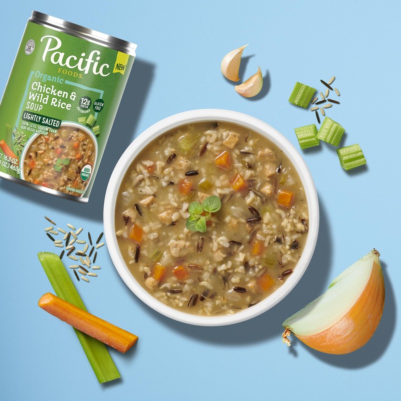 Pacific Foods Organic Lightly Salted Chicken and Wild Rice Soup,