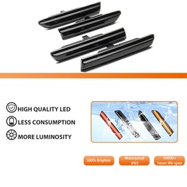 ADIIL - 4 luces LED delanteras y traseras de color ámbar y rojo para Acura TL 2004-2008, las luces de señal de giro reemplazan las lámparas de marca lateral OEM