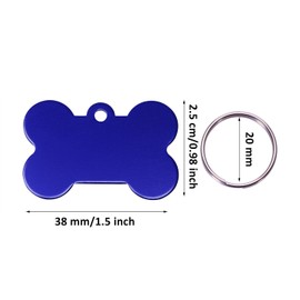 Penta Angel Aluminum Alloy Pet ID Tags 20Pcs Bone Shaped Blank Engraved Dog Cat Name Phone Number Identification Card Tags