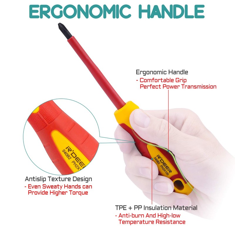 7 Piece Insulated Screwdriver Set R'deer Industrial Level 1000v Cr-V