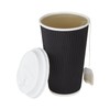 Karat 16oz Ripple Paper Hot Cups - Black (90mm) -