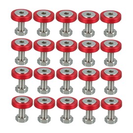Motoforti 20pcs Motorcycle Red Fender Bumper Washer Bolt Nuts Kit Fastener