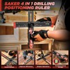 Saker 4-in-1 Drilling Positioning Ruler, Adjustable 13.78in Multifunctional T Square