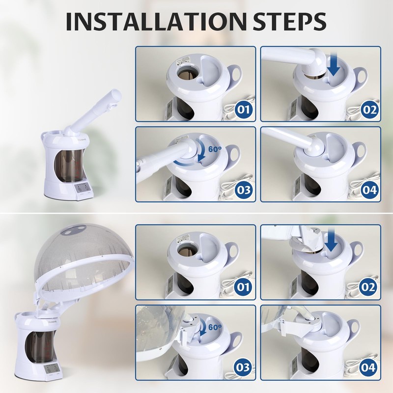 Wuissvnb 2 in 1 Hair Steamer, Facial Steamer for Care