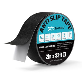 360Tronics Anti Slip Traction Tape, 2 Inch x 33 Feet, Best 80-Grit Friction Abrasive Adhesive for Stairs Outdoor/Indoor Stairs, Tread Steps, Ramps, Decks