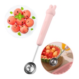 1 Piece Double Sided Melon Baller,Melon Baller,Double Sided Stainless Steel Round Melon Scoop,Melon Ball Scoop,Melon Scoop,Ice Cream Scoop Cookie Scoop Dessert Scoop for Fruit Ice Cream