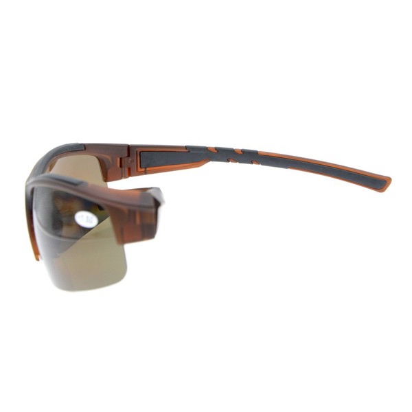 Eyekepper TR90 Deportes irrompibles Bifocales Gafas de sol semimanteras Béisbol Pesca Running Pesca de conducción Golf Softbol Senderismo marron lentes marron +1.0