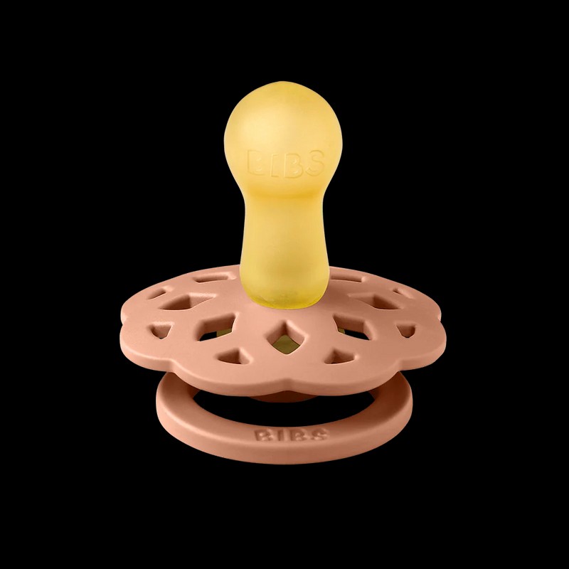 Bibs Round Boheme Natural Dummy Pacifier - Vanilla/Peach, Size 2