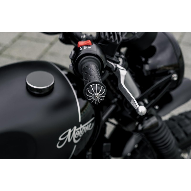 Motone GEMINI Black/Polished Bar End T100/T120 SpeedTwin900 Scrambler900 MMU536