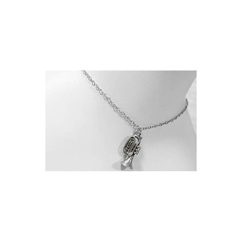 Trumpet Musical Instrument Mens Pendant Necklace