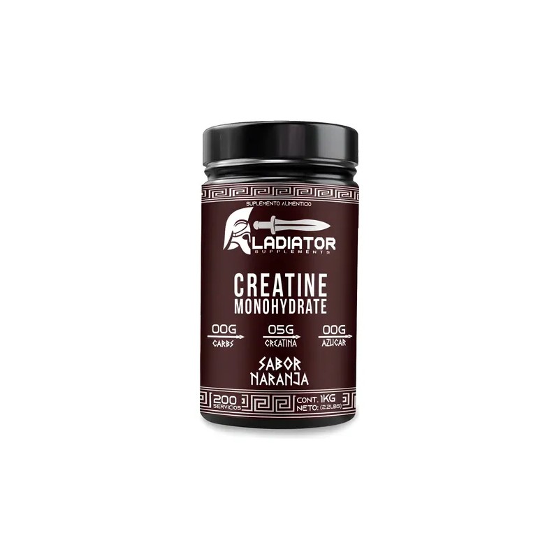 Creatina Gladiator Monohidratada 1kg 200 Servicios
