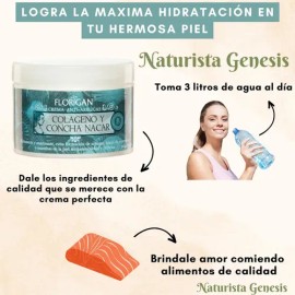 Crema Facial Colageno Con Concha Nacar Florigan 350g Pack 2 Todo Tipo De Piel Día/noche