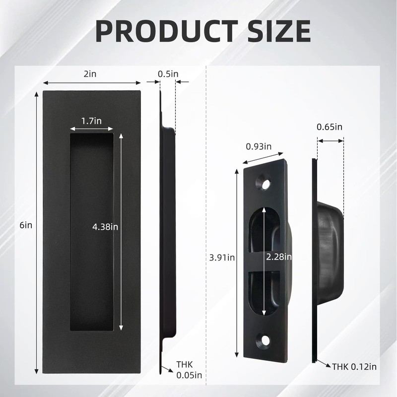 Pocket Door Handles,6 inch Recessed Flush Finger Pulls with Edge
