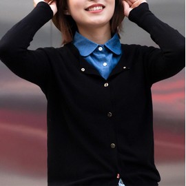 Wenloo Denim Blouse With Detachable & Dickey Collar for Women & Girls