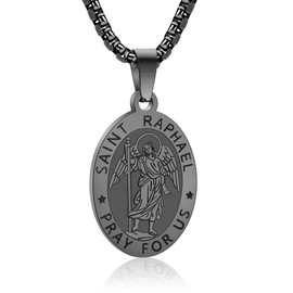 YAUMATEA Saint Medals Necklace, St. Michael/Virgin Mary/St. Raphael/St. Jude/St. Christopher/St. Benedict/St. Joseph/St. Patrick/St. Francis/St. Florian/St. Thomas/St. Anthony, Protection & Religious