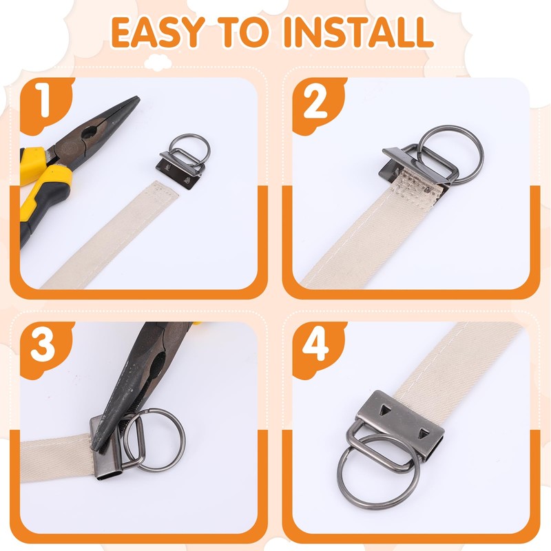 150 Pack Key Fob Hardware 1 Inch with Key Rings,
