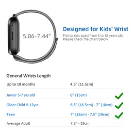 NewJourney Kids Nylon Bands Compatible with Bark Watch, Breathable Hook&Loop Band for Boys Girls