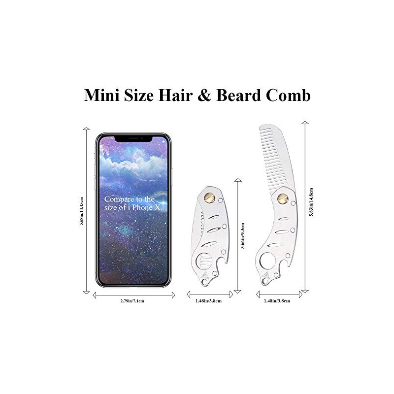 AhfuLife Peine de metal de acero inoxidable para cabello y