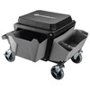 Powerbuilt Rolling Work Seat Brake Stool with 4-inch Rubber Lockable