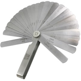 ieron Metric Feeler Gauge Set, 32 Pcs Blades Dimensional Measurement Tool Markered Metric Imperial Measure Hand Tool Stainless Steel Gap Filler Thickness Gage Measuring Tools (0.02-1.0mm)