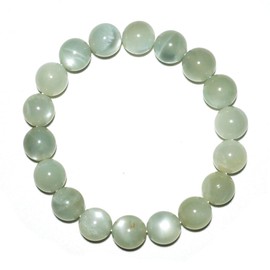 12MM Green Moonstone Bracelet for Men Women | Fits for 7-7.5" Wrist | Natural Crown Chakra Crystal | Gemstones for Relationship & Love | Come with choice Box & Velvet Pouch