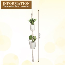 TAURISH Macrame Plant Hangers Indoor Hanging Planter Basket Decorative Flower Pot Holder for Indoor Outdoor Home Decor 4 Legs 40 Inch (LOVRY)