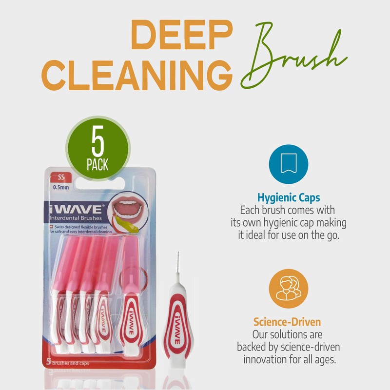 iWave Interdental Brushes Fine Size 0.8 mm Green Pack of