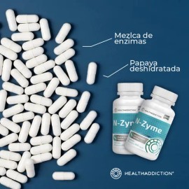 HEALTHADDICTION - 2 Pack Enzimas Digestivas Avanzadas  Suplemento Alimenticio con Proteasa, Amilasa, Lactasa y Papaína  Apoyo Digestivo, Absorción de 