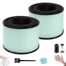 BS-08 H13 Upgraded True HEPA Replacement Filter, Compatible with PARTU BS-08 HEPA Air Purifier, Better Filtration and Odor Reduction, 2-Pack