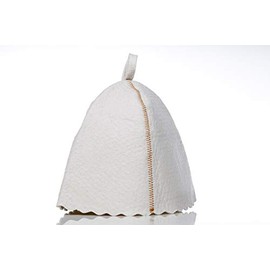 Original Natural Wool Sauna HAT for Women and for Men 100% Natural Felt (White)