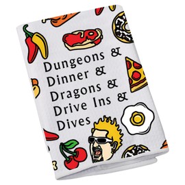 GF Fans DAD Character Kitchen Towel Dungeon Master Cooking Lovers Dish Cloths Game Lover New Home Dinner Gift (Dungeons)