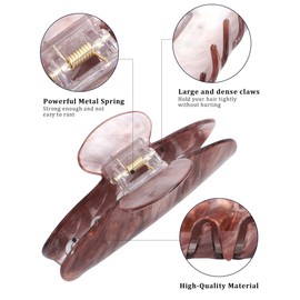 HAIMEIKANG 3 Pcs Acrylic Hair Claw Clips for Women, 4 Inch Large Marble Claw Clips for Thick Thin Hair