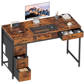 HLDIRECT 47" Computer Desk with 6 Drawers & Large Storage Space