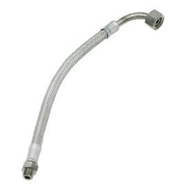 MacMaxe 1/4" F x 1/8" M Stainless Steel Supply Hose with Elbow – Durable Replacement Part for Rancilio Silvia Espresso Machines - Part # 69000887