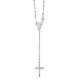 IceCarats 925 Sterling Silver Bead Rosary Necklace 18 inch Chain