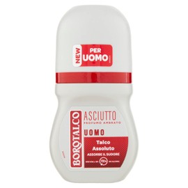 Borotalco Men's Air Freshener Roll On Dry Amber Alcohol-Free Formula with Absolute Talcum Absorbs Sweat Fragrance Amber Fragrance 72 Hour Effectiveness - 1 x 50ml Bottle