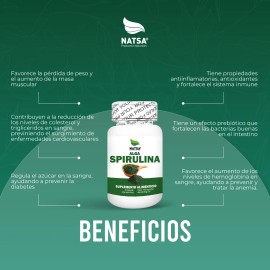 Alga Spirulina 100 Cápsulas Aporta Minerales Proteinas Anti Anemico Excelente Personas Dieta Regula Azúcar