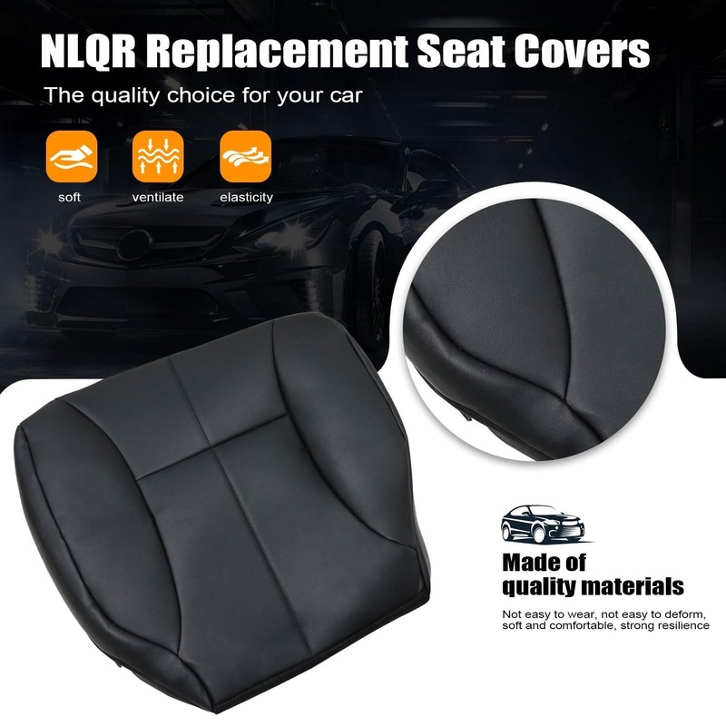 NLQR Driver and Passenger Side Bottom Replacement Microfiber Leather Seat