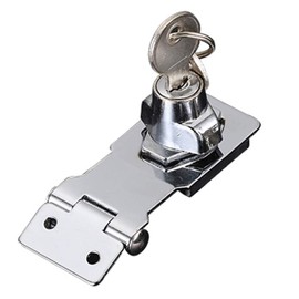 Keyed Locking Hasp, Tiberham Heavy Duty Hasp Staple with Integrated Lock, Self-Locking Door Clasp Gate Lock Shed Latch for Door Window Cabinet Pet Cage Crate Fitting Accessories