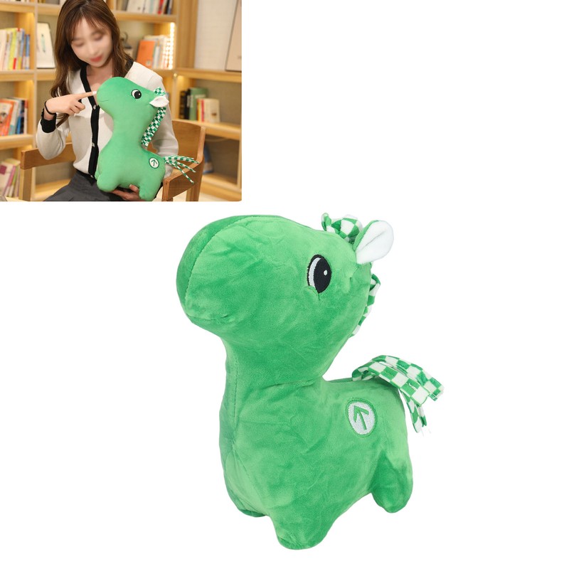 Plush Green Horse Toy Portable Mini Soft Comfortable Cute Fun