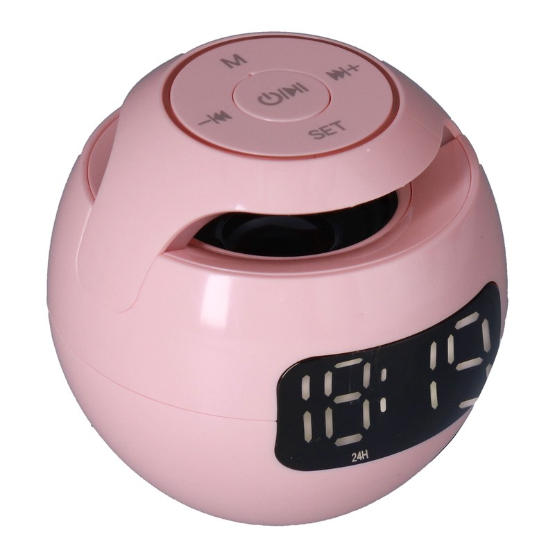 Multifunctional Bluetooth 5.0 Alarm Clock Speaker Rechargeable Ball Shape Portable