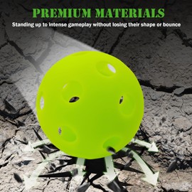 QUEMUIA Indoor Pickleball Balls,26 Holes Indoor Pickleballs USAPA Approved,4-Pack High Bounce Pickle Balls, Pickleball Gifts for Men or Women Pickleball Enthusiasts