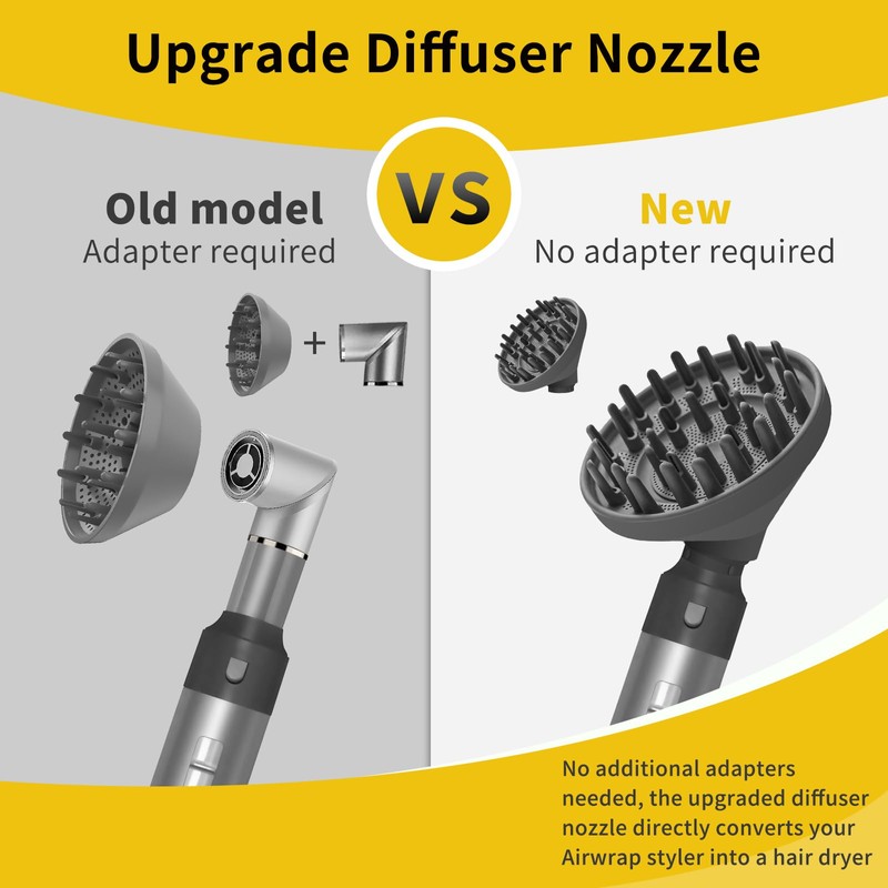Diffusordüse für Dyson Airwrap Aufsätze, Upgrade Diffusor Attachment für Dyson
