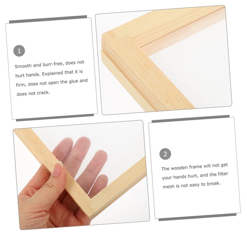 iplusmile 3pcs Wooden Paper Making Frame Kit Compact DIY Paper