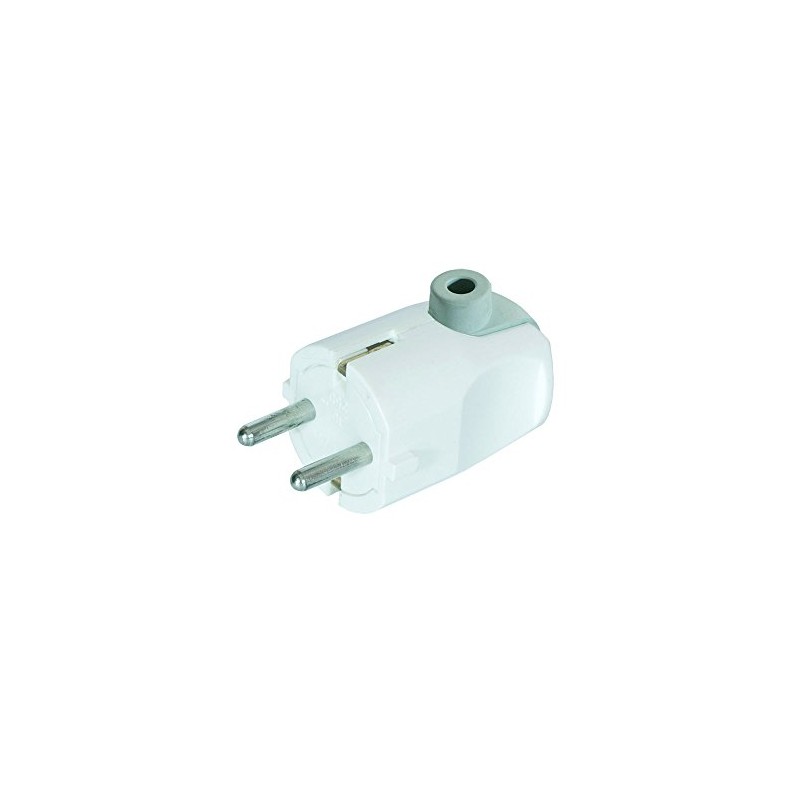 Schuko Angled Plug White with Protective Contact White IP20 16A