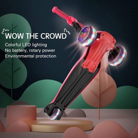 LOL-FUN Scooter for Kids Ages 3-5 Years Old Boy Girl with 3 Wheels, Extra-Wide Childrens Foldable Kick Scooter Kids Ages 6-12 Toddler with 4 Adjustable Height and Lean-to-Steer - Pink