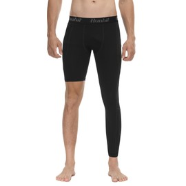 Runhit 2 Pack Men's Basketball One Leg Tight Full Length Single Leg Sports Pants 1/2 Compression Pants Athletic Base Layer Underwear Left Long L
